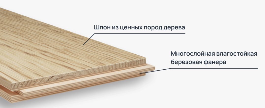 Шпон ценных пород на многослойной влагостойкой берёзовой фанере